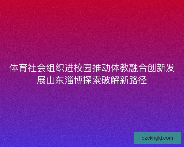 体育社会组织进校园推动体教融合创新发展山东淄博探索破解新路径