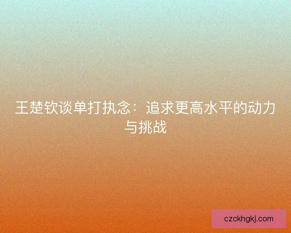 王楚钦谈单打执念：追求更高水平的动力与挑战