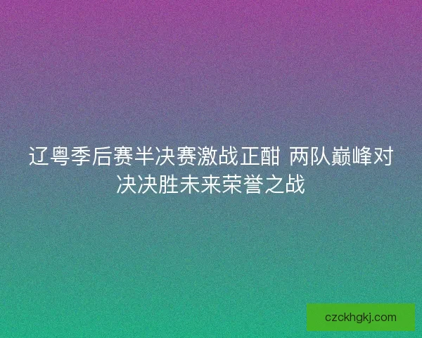 辽粤季后赛半决赛激战正酣 两队巅峰对决决胜未来荣誉之战
