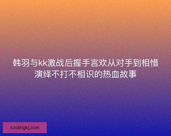 韩羽与kk激战后握手言欢从对手到相惜演绎不打不相识的热血故事