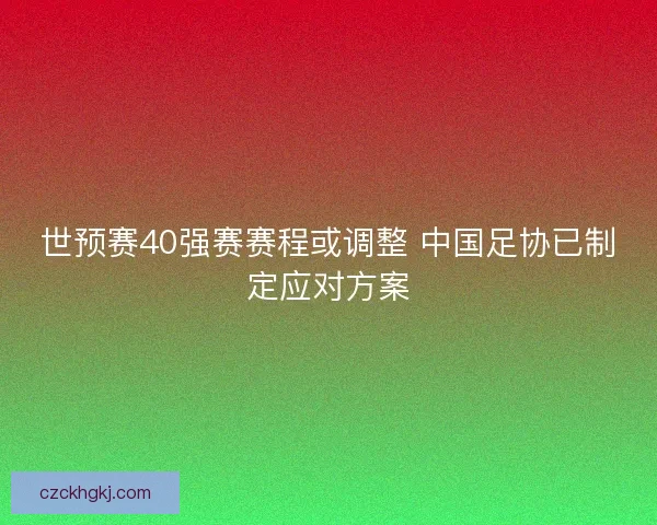世预赛40强赛赛程或调整 中国足协已制定应对方案