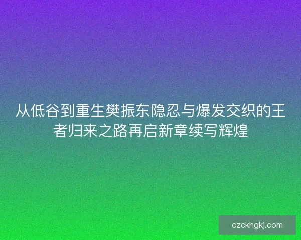 从低谷到重生樊振东隐忍与爆发交织的王者归来之路再启新章续写辉煌